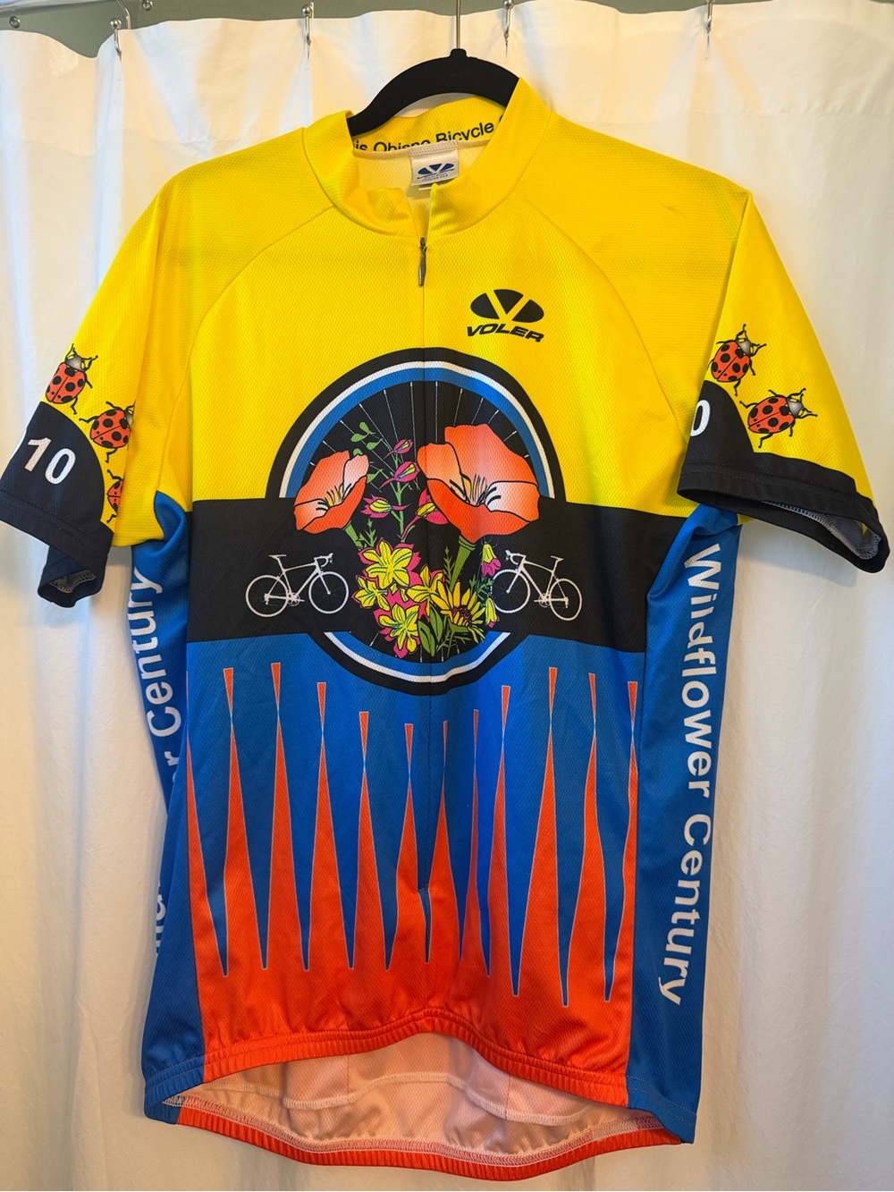 Voler men’s Yellow & Blue Wildflower Century Cycling Jersey